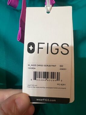 Figs Lagoon Scrub Pant with Purple Waist Detail